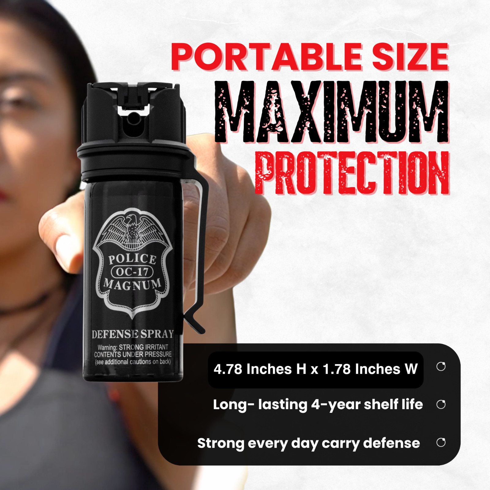 Pepper Spray Police Magnum 2 pack 3oz Flip Top Belt Clip Fog OC Defense Security