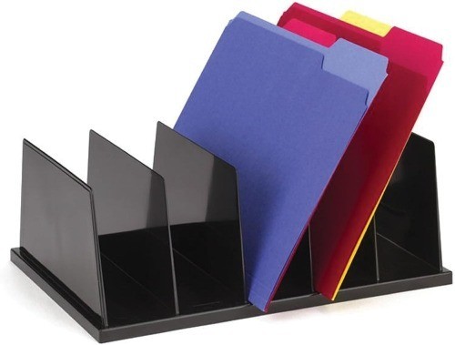 Large Sorter 5 Compartments 9 x 13 1/2 x 5 Inches Black 21222)