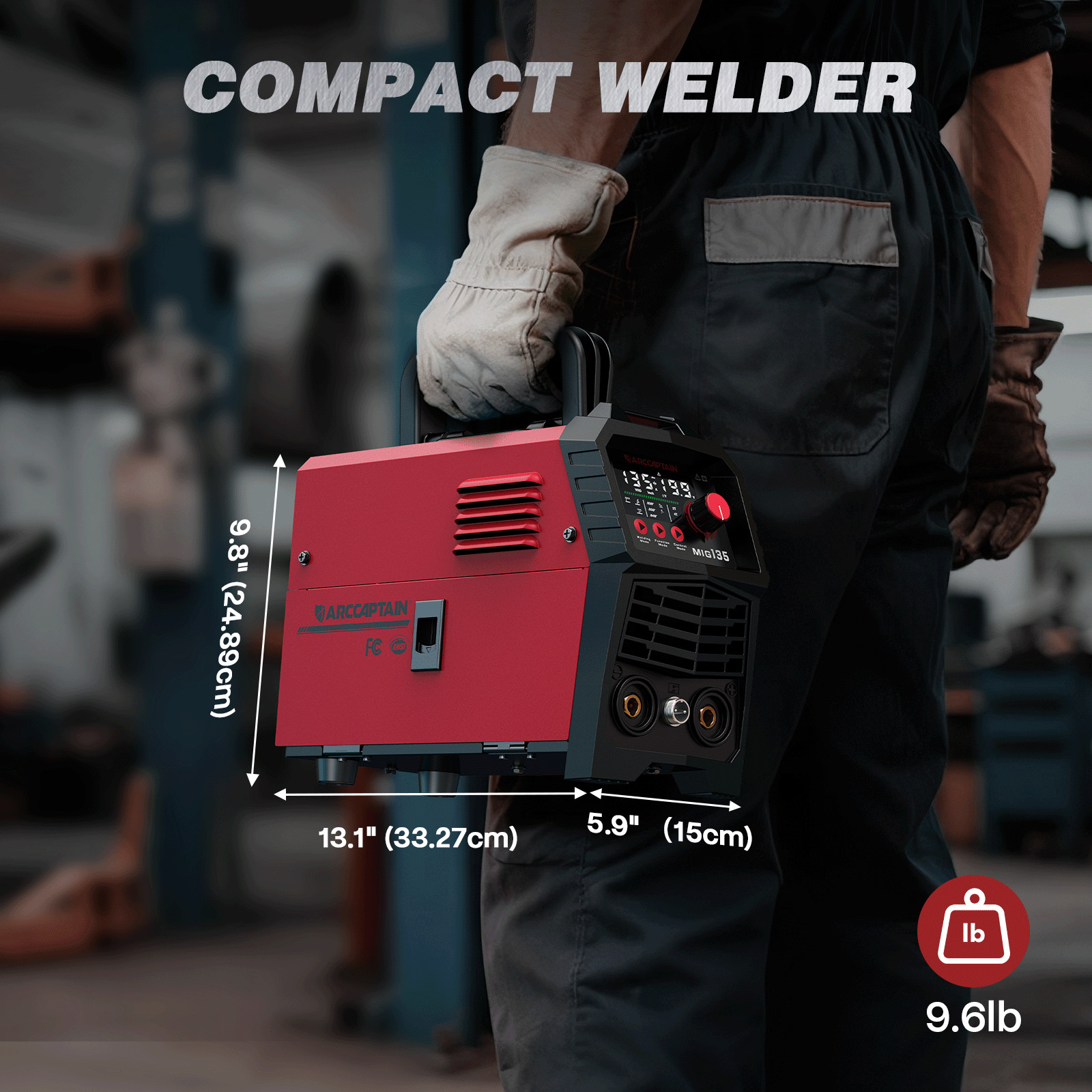ARCCAPTAIN 165A MIG Welder 4 in 1 Large LED Display 110V/220V & Welding Helmet🔥