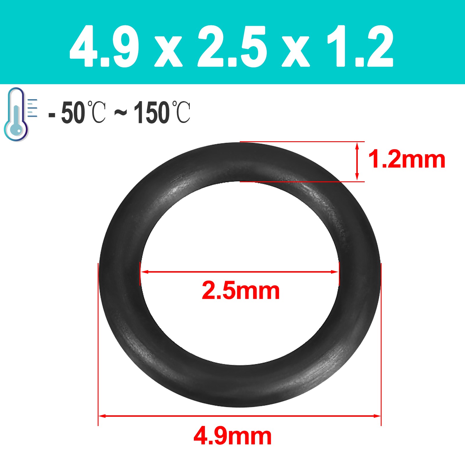 Metric EPDM Rubber O Ring Seals 1.2mm Cross Section 2.5mm – 43.5mm ID