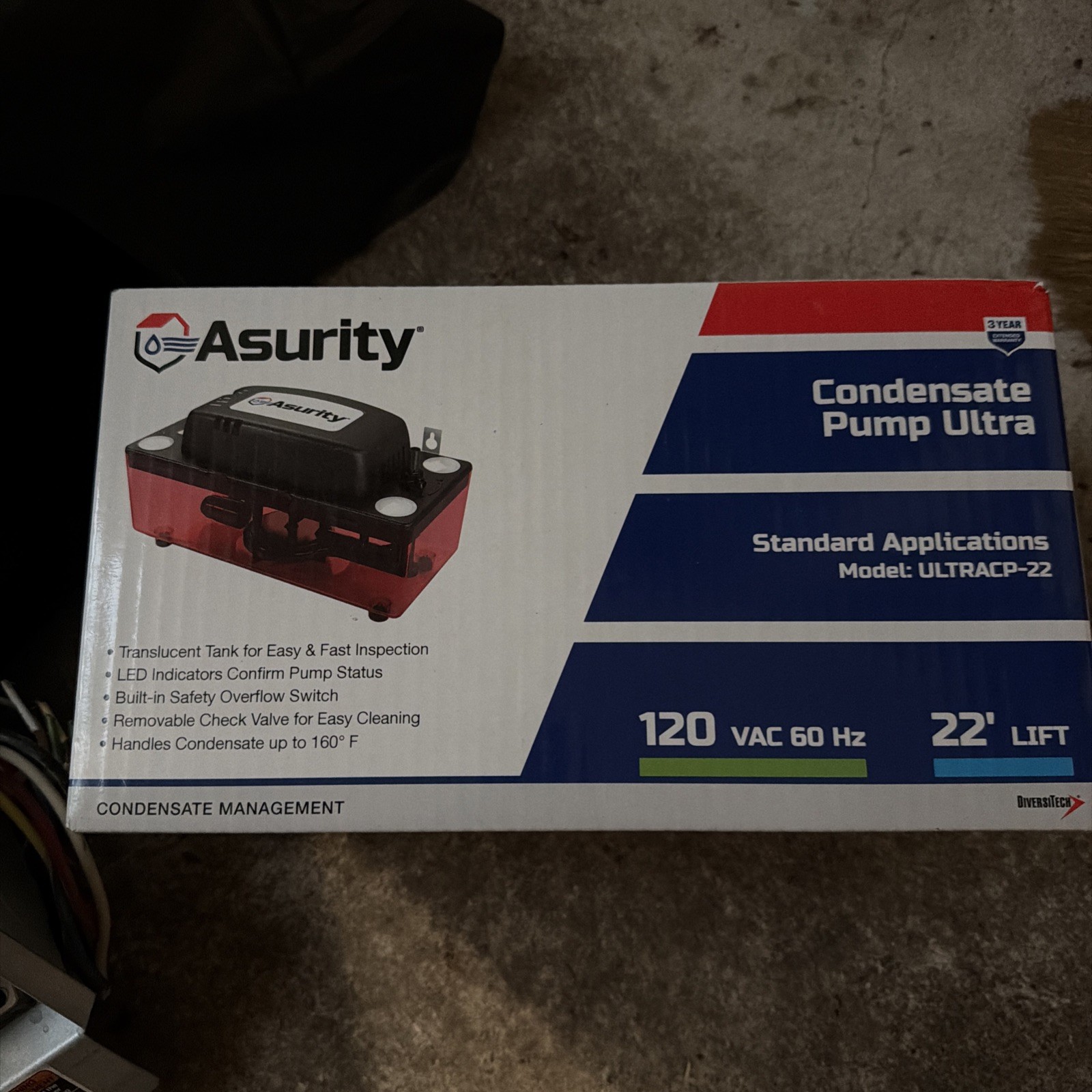 ULTRACP-22 Ultra Series Automatic Condensate Pump for HVAC/R Equipment, Conde…