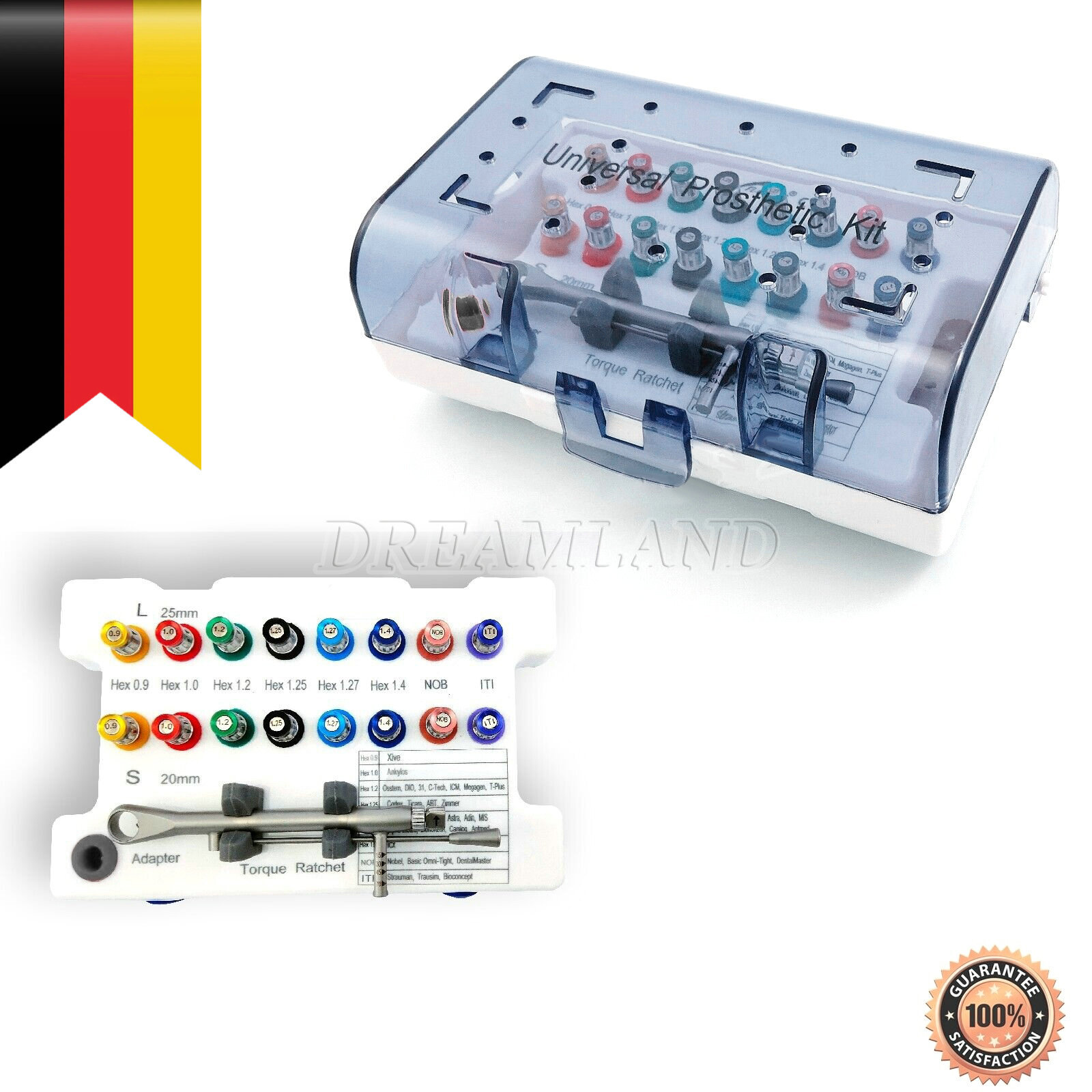 Universal Implant Prosthetic Restoration Kit Drivers Torque Wrench Screwdrivers