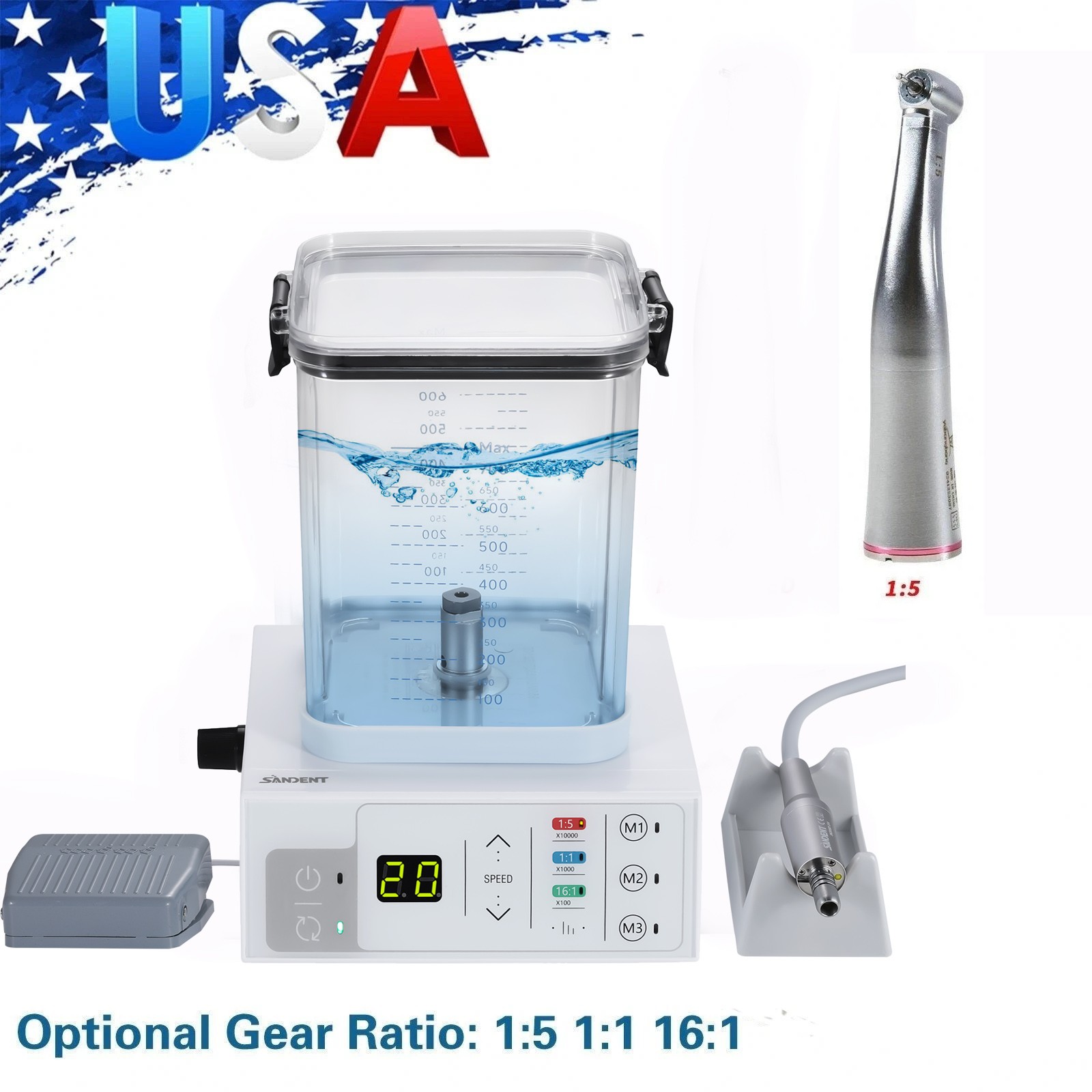 Dental Brushless LED Electric Micro Motor For Practice/1:5 Increasing Handpiece