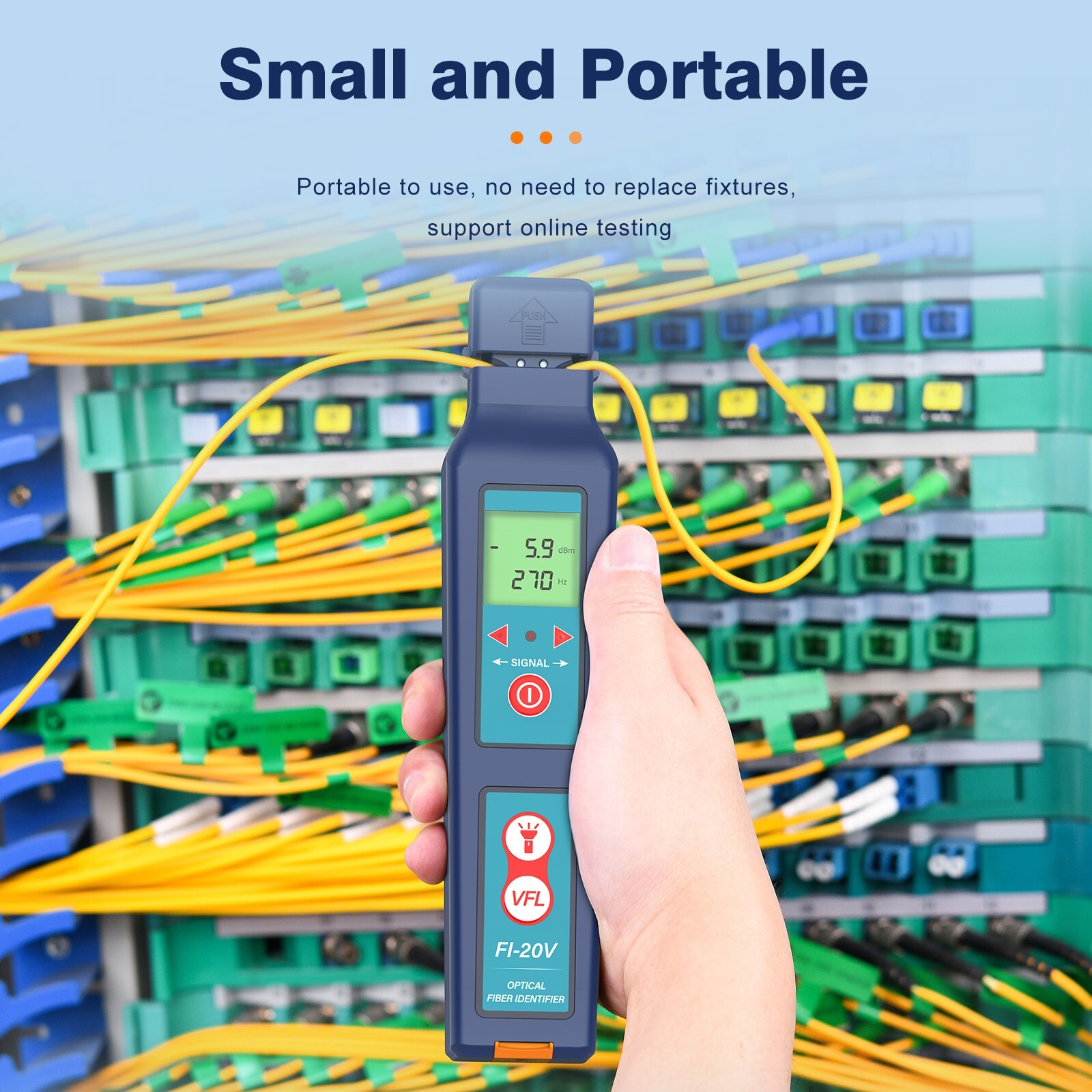 Optical FTTH Maintance Tester Live Fiber Identifier 800-1700nm Detector FI-20V