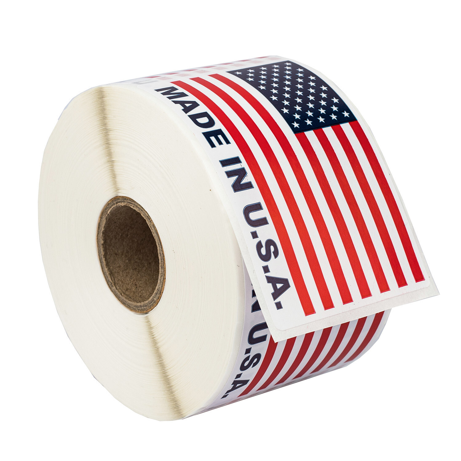 MADE IN USA Flag Pre-Printed Labels / Stickers ( 2″ x 3″) – (4) Rolls of 500