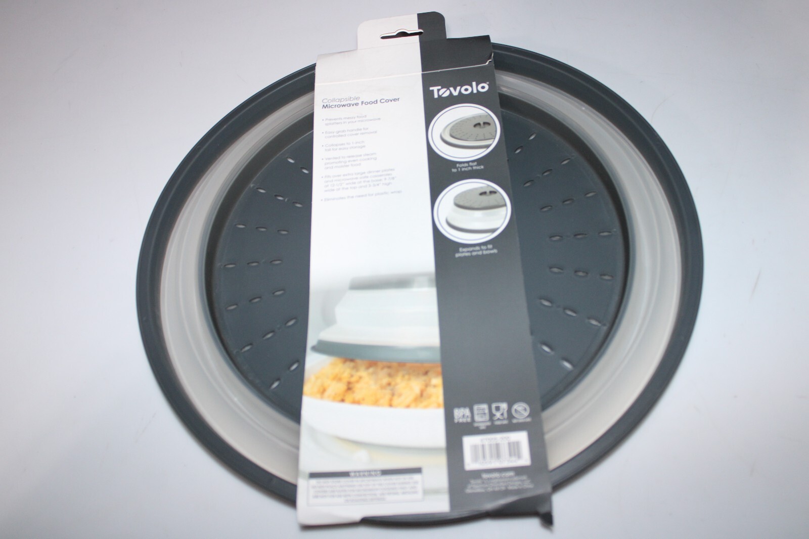 Tovolo Gray/White Plastic Microwave Collapsible Food Cover