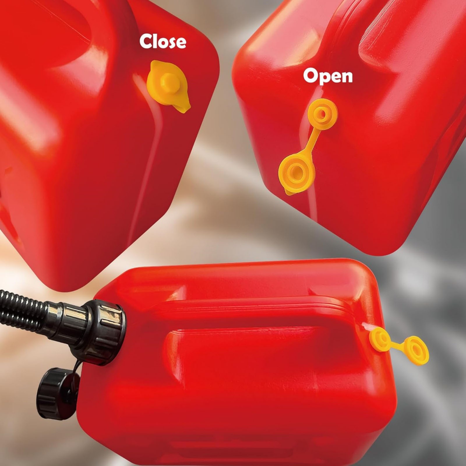 5 Pack Yellow Fuel Gas Can Vent Caps With Protective Cover For Leak-Proof Seal