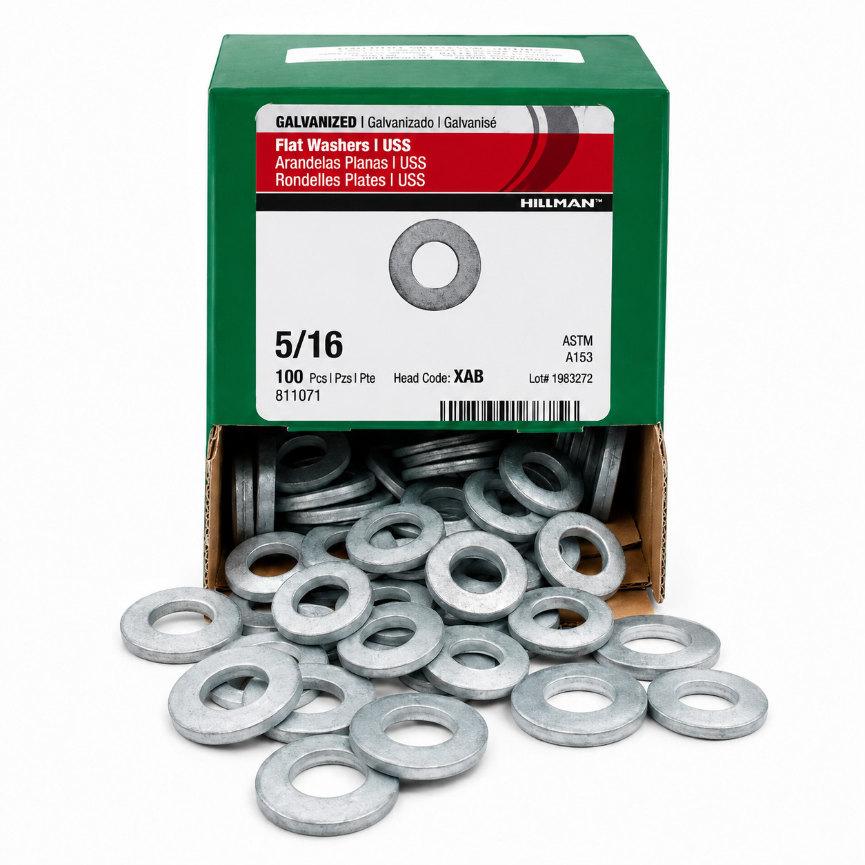Hillman 5/16 in USS Flat Washers Galvanized Steel ASTM A153 100 Pieces