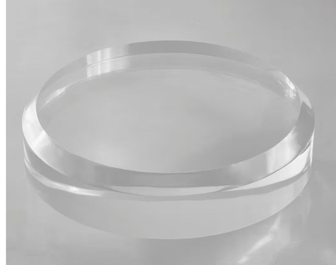 2 in Thick Solid Acrylic Disc Round Display Block Clear Polished Pedestal 10 X 2