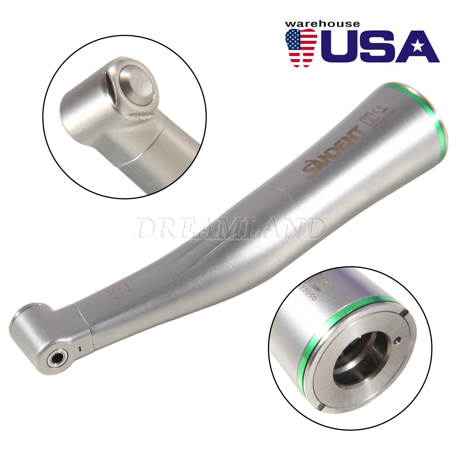 Dental 8:1 Endo Handpiece For Promark Endodontic Motor Contra Angle Push Button