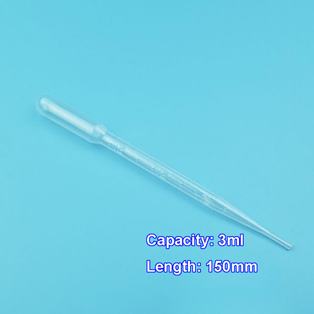 200pcs 3ml Disposable Plastic Eye Dropper Set Transfer Lab Graduated Pipettes