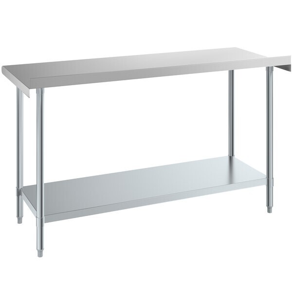 24″W x 60″L Stainless Steel Prep and Work Restaurant Table with Backsplash