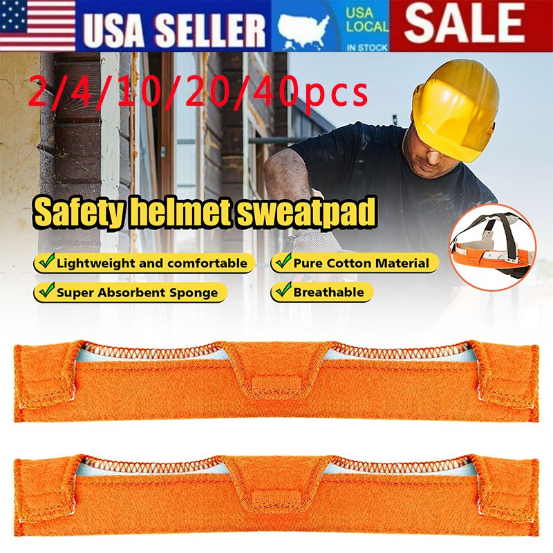 2-40pcs Safety Helmet Sweatband Cotton Hard Hat Liner Accessories Washable
