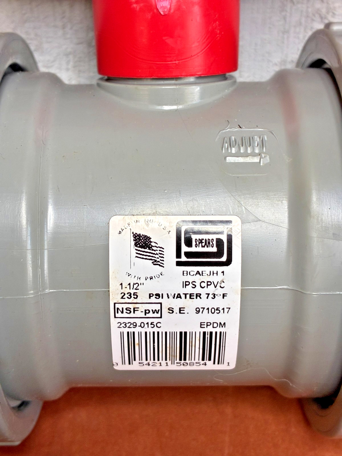 SPEARS 2329-015C True Union Valve Socket/Thread ~ 1-1/2″ ~ 235 PSI Water CPVC