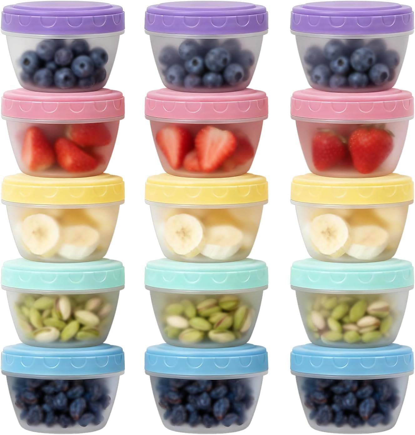 Small Food Containers with Lids for Baby Toddler 4 oz, 15 Pack Easy Open Ultr…