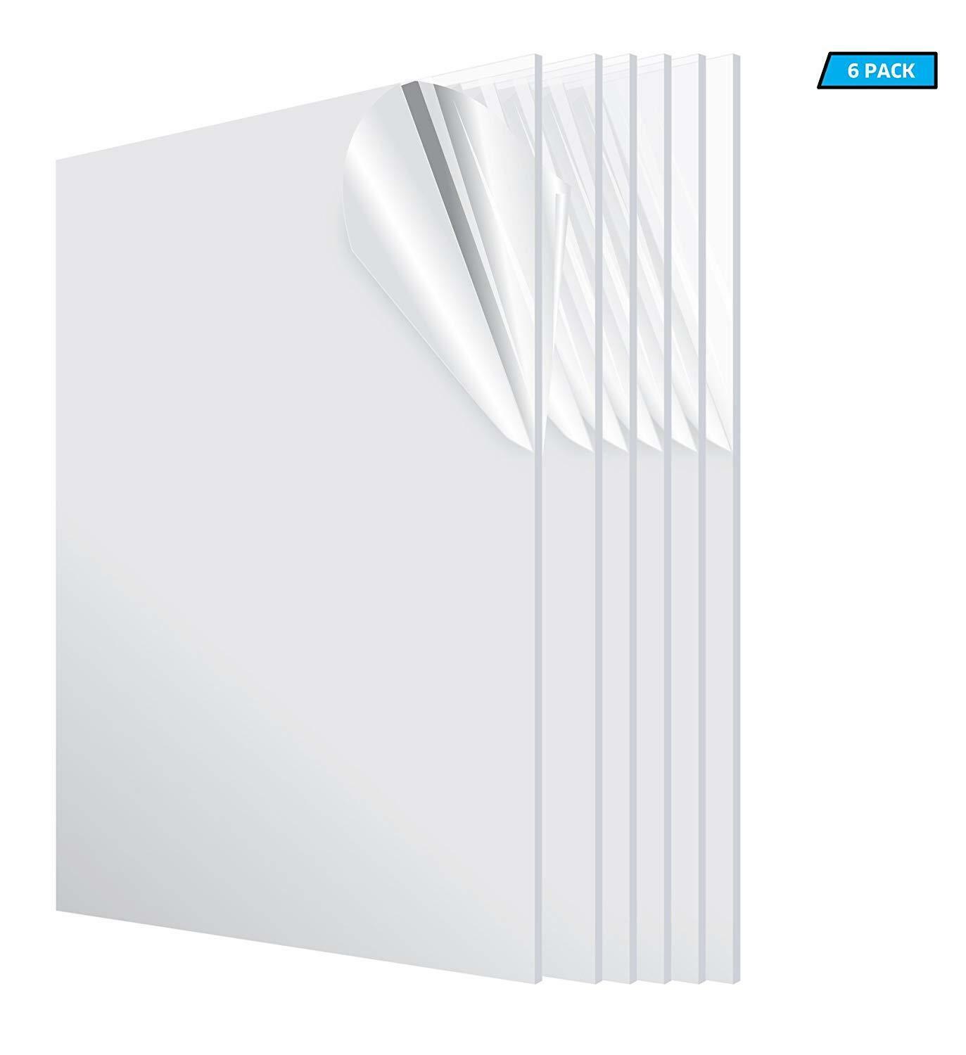 Clear Acrylic Plexiglass 1/8″ x 24″ x 36” Plastic Sheet – Pack Of 6 Pieces