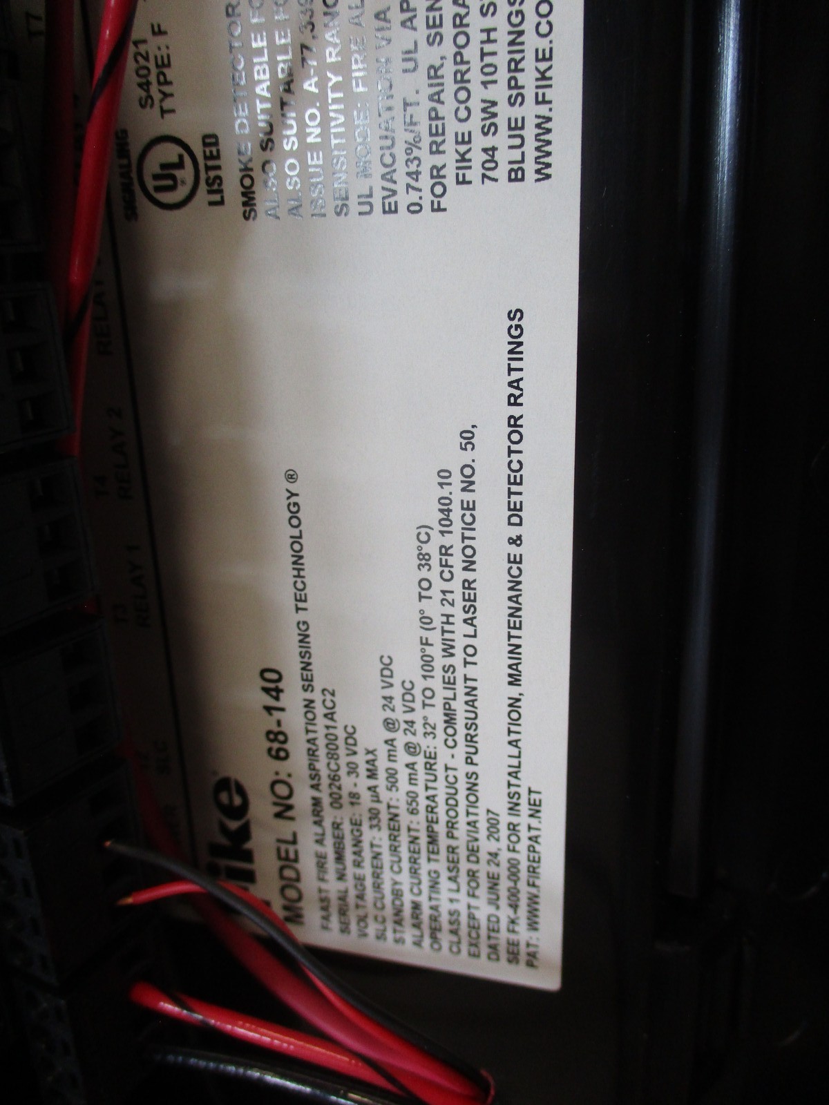 Fike Intelligent FAAST System 68-140 18-30VDC Used