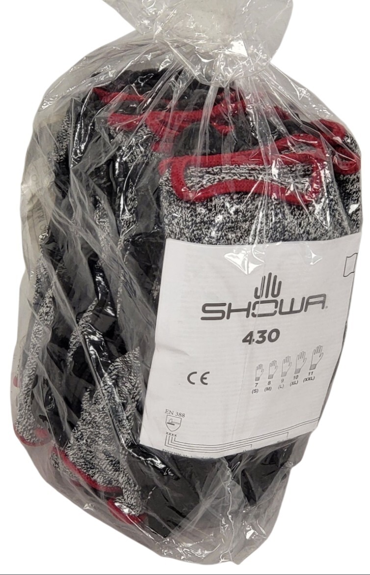 (12 PAIR) SHOWA Zorb-It Palm Coated Sz 9 Cut & Puncture Resistant Gloves