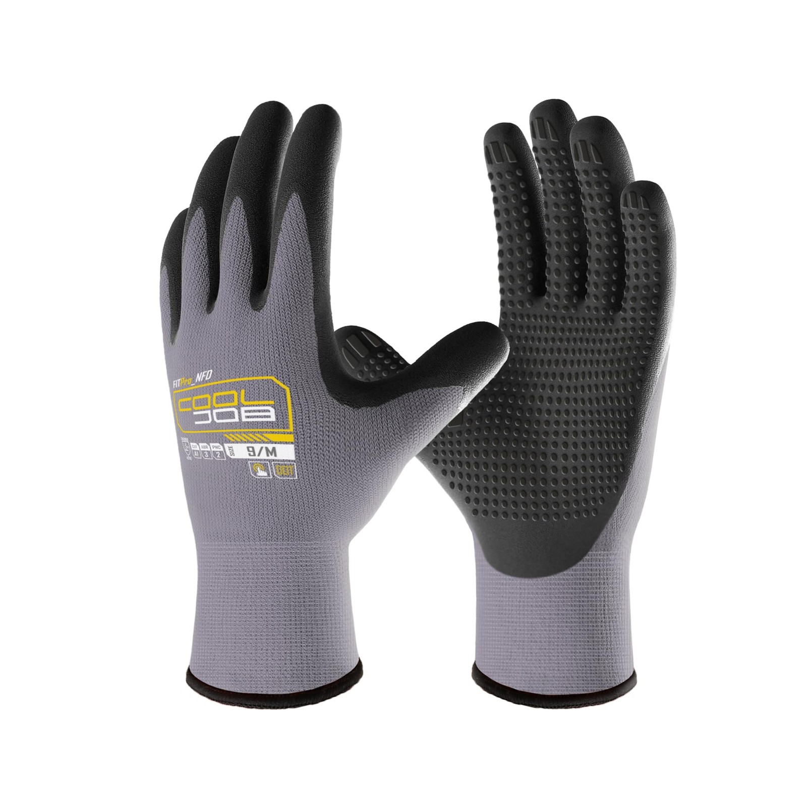 3/6/12 Pairs Nitrile Rubber Coated Nylon Safety Work Gloves, Dotted for Non-S…