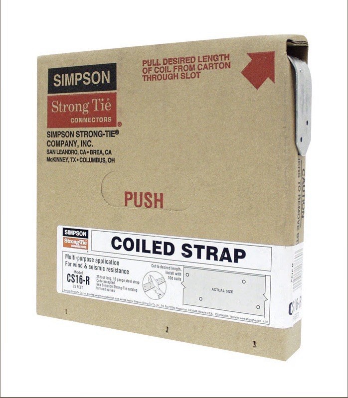 Simpson Strong-Tie CS16-R Coiled Strap 25ft. (7.6m), 16 Gauge