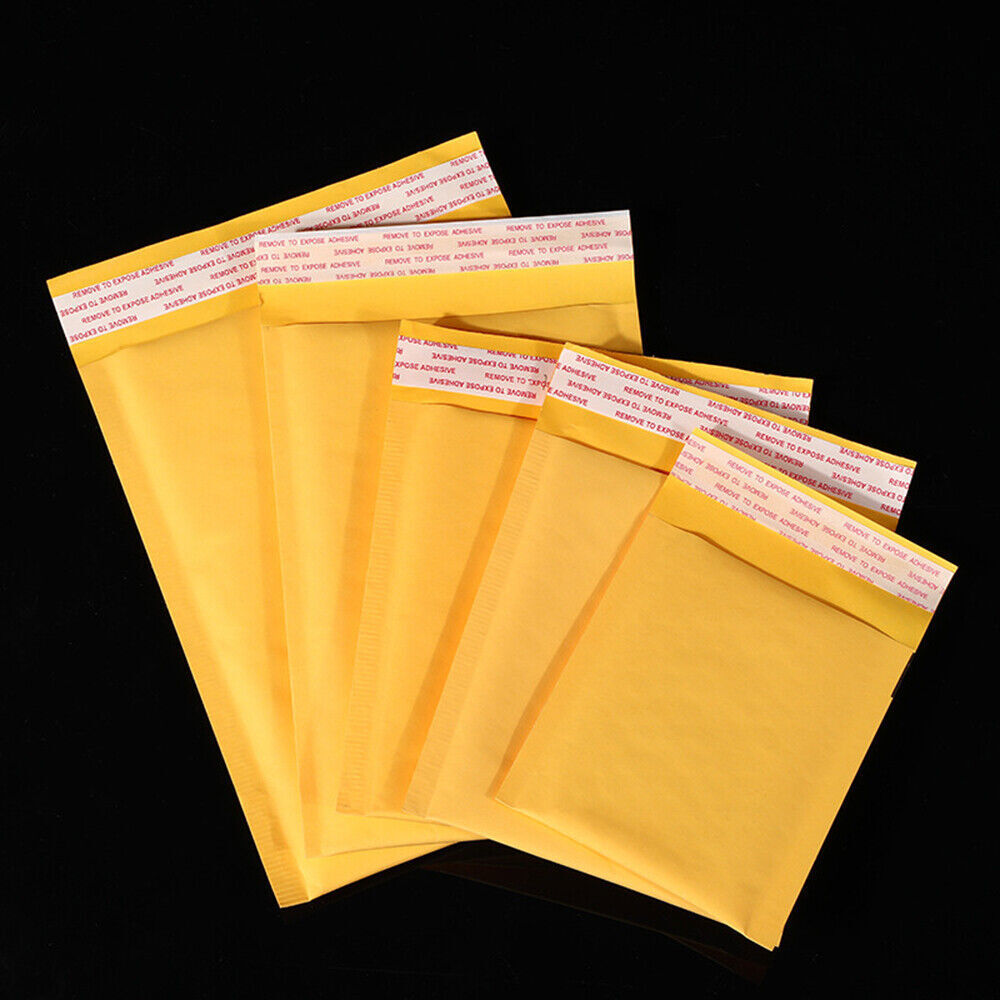 25 50 100 Packs Padded Envelopes Kraft Bubble Mailers Shipping Mailing Bags