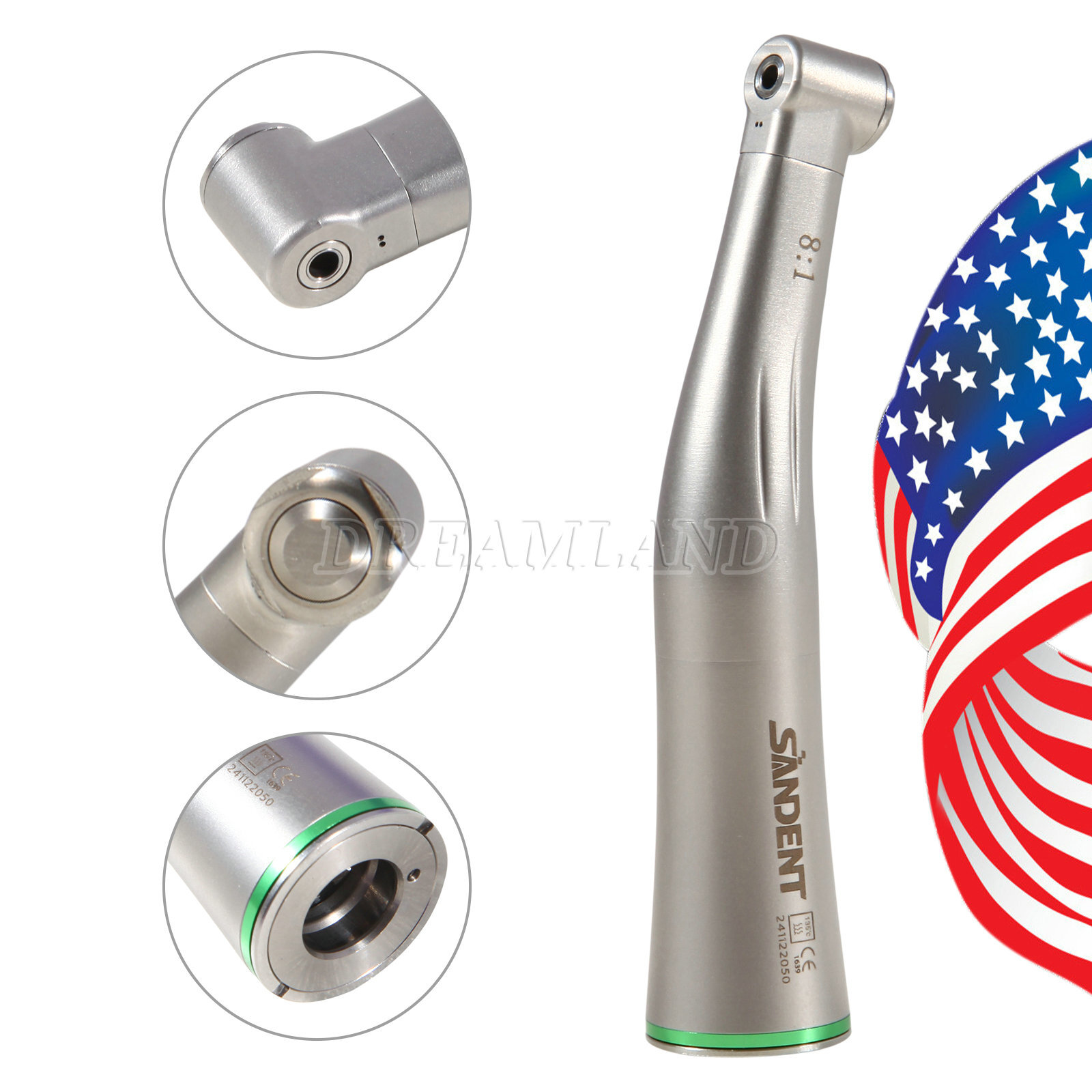 Dental 8:1 Endo Handpiece For Promark Endodontic Motor Contra Angle Push Button