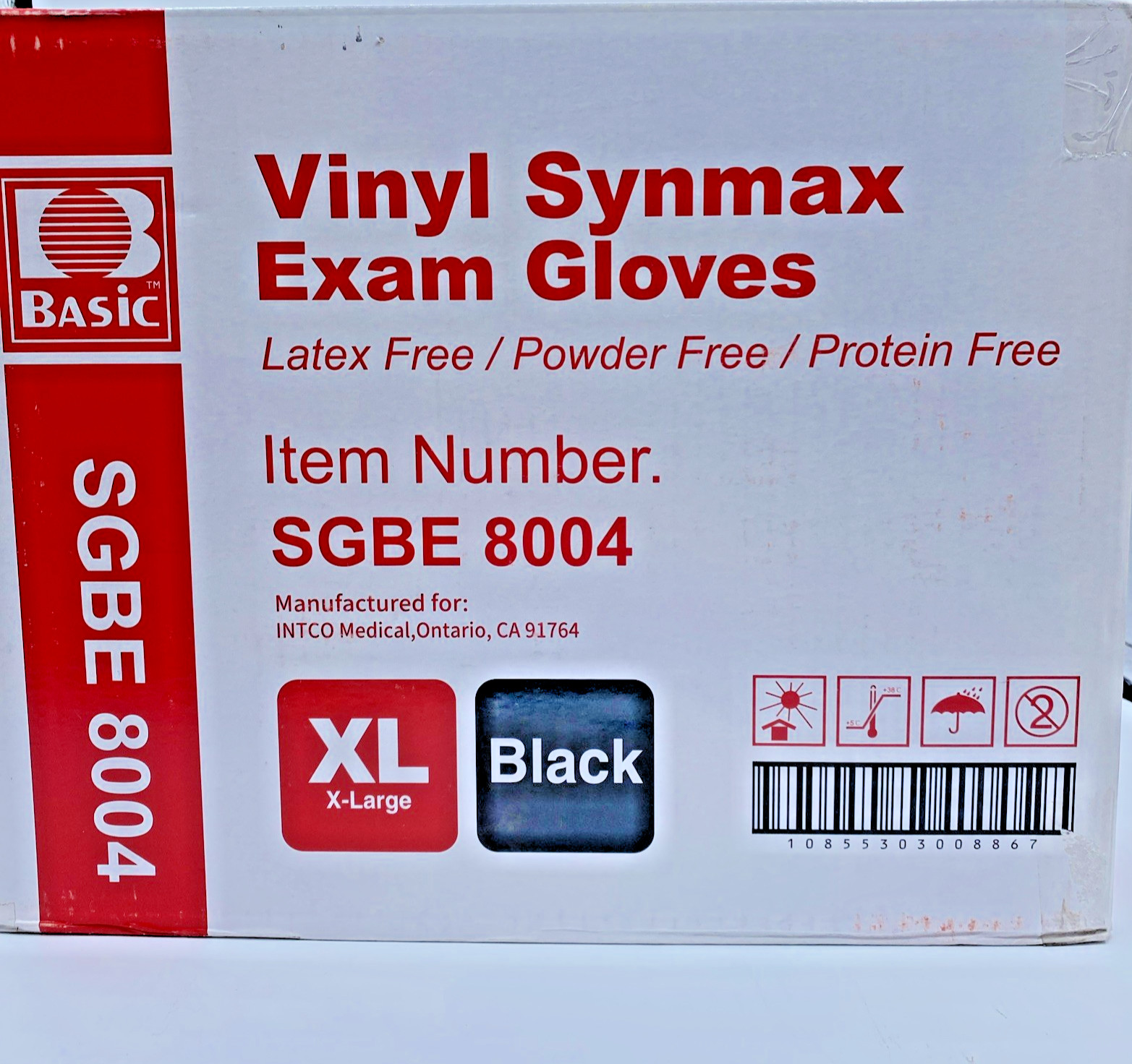 Basic Synmax Vinyl Exam Gloves – Latex/Powder-Free – XLarge, 1000pcs/case 10