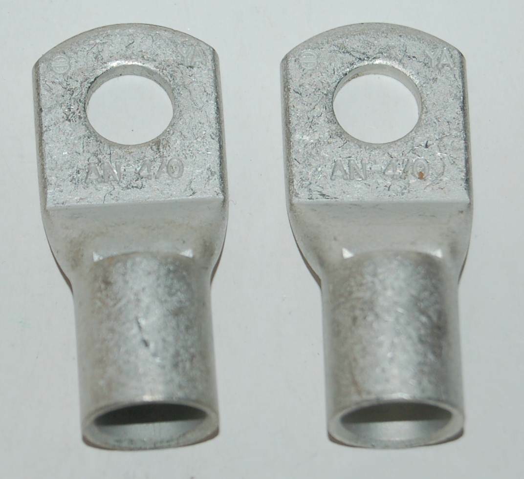 (Lot of 2) 4/0 AWG X 1/2″ Stud Tinned Copper Cable Lugs Battery Wire Lugs AN-4/0