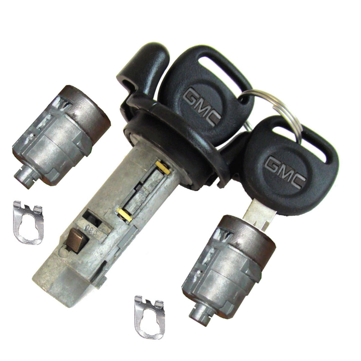 GM OEM Ignition Key Switch Lock Cylinder & Door Lock Tumbler Set 2 GMC Keys