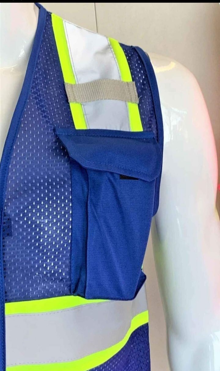 Two Tone High Visibility Reflective Royal Blue Safety Vest (Size XL)