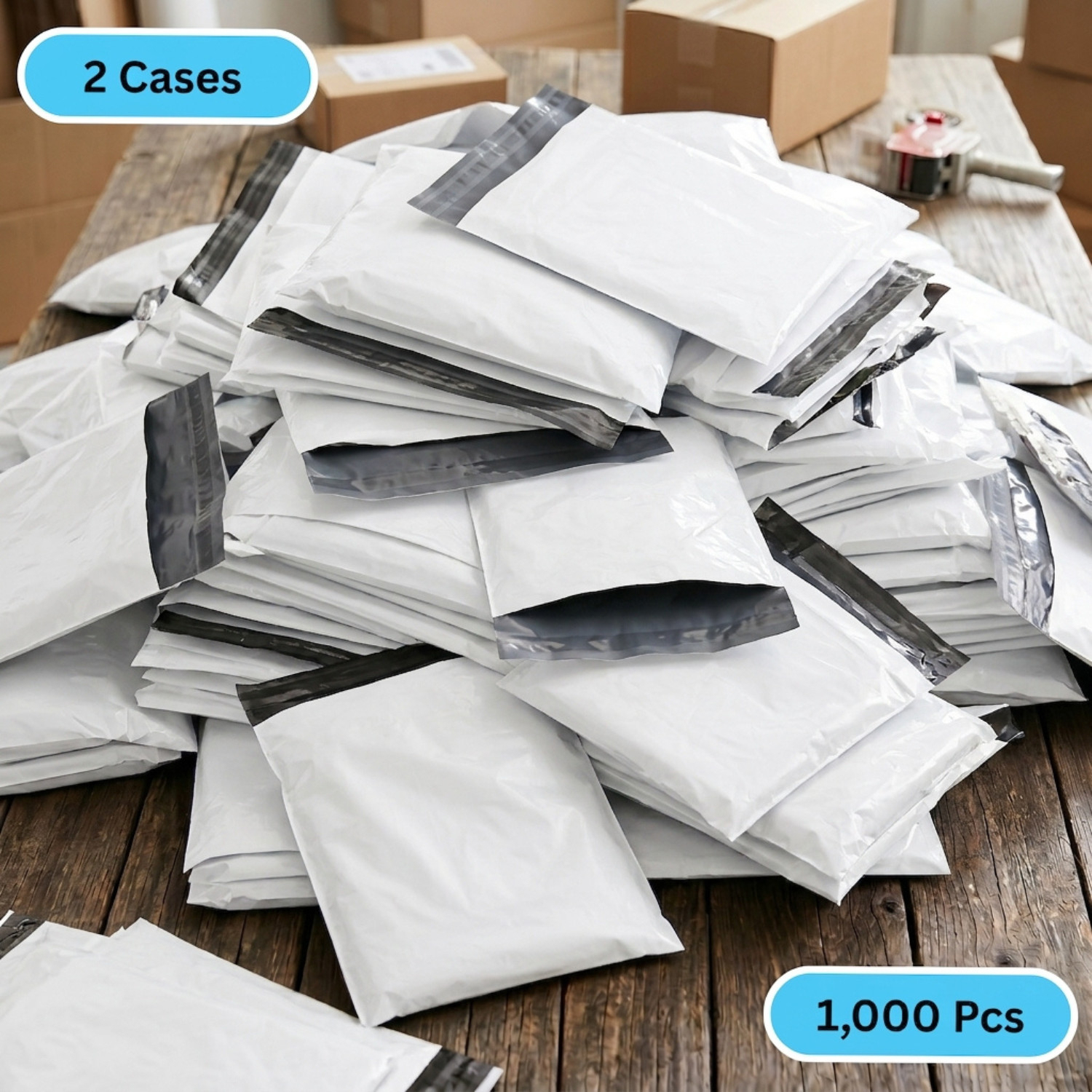 1000 12×15.5 POLY MAILERS ENVELOPES SHIPPING 2 Mil SELF SEAL BAGS 12 x 15.5