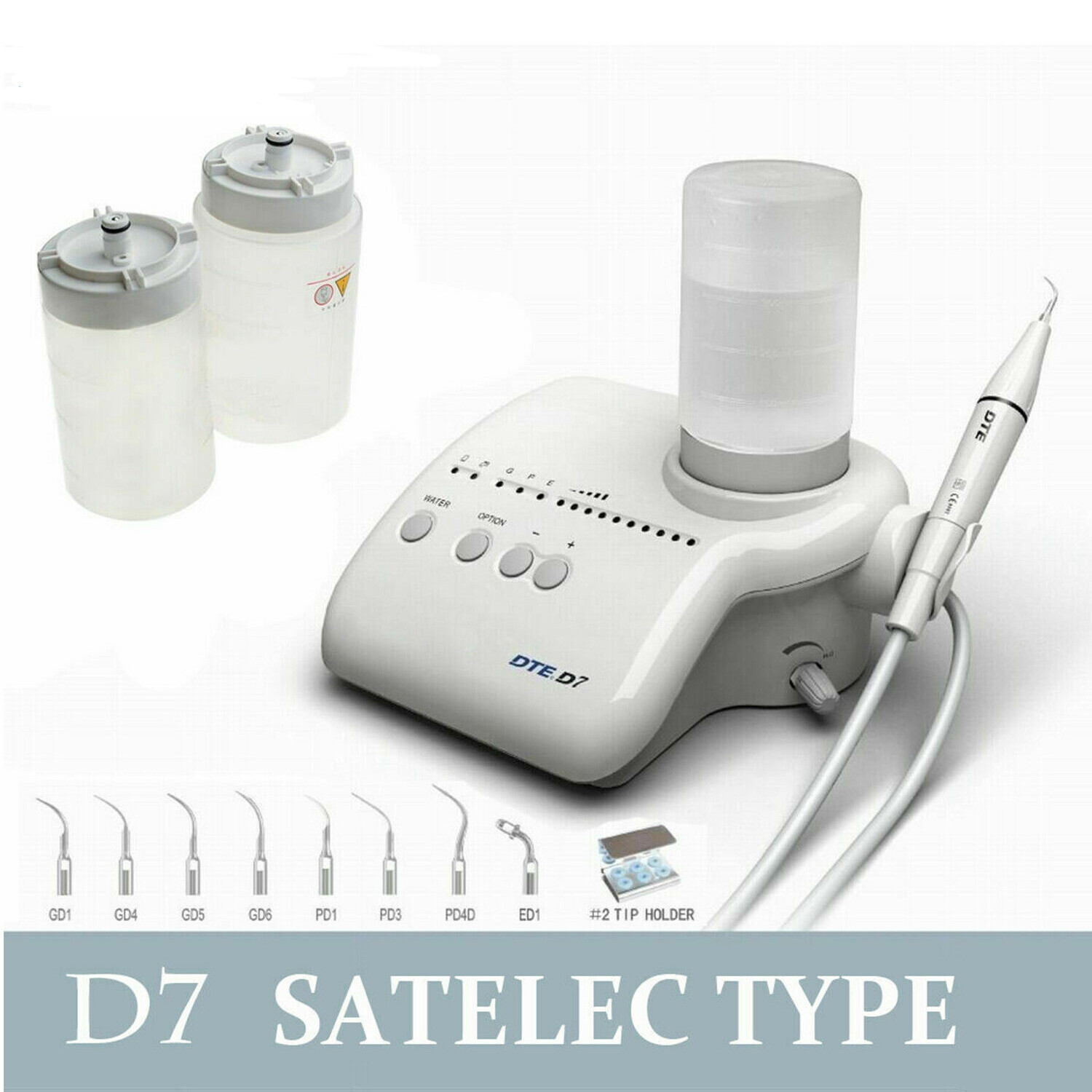 Woodpecker DTE D7 Dental Ultrasonic Piezo Scaler HD-7H Handpiece With 8 Tips