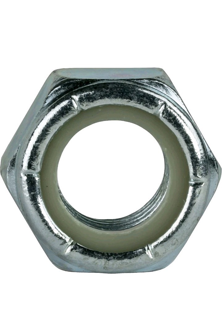 #10-24 Nylon Insert Hex Lock Nuts Zinc Plated Grade 2 Steel Nyloc. 500pk. 5F