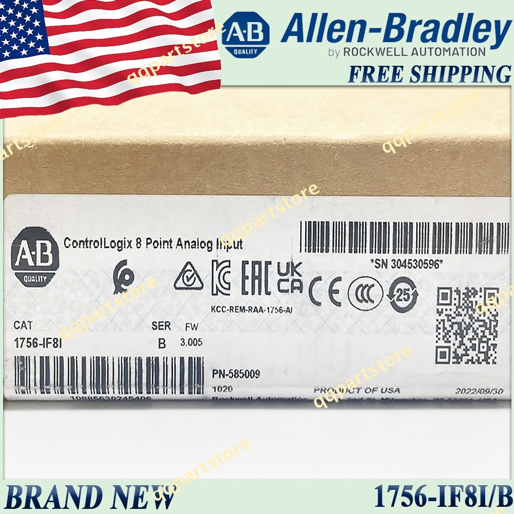 New in Box AB 1756-IF8I/B ControlLogix 8 Point Analog Input 1756IF8I serB US 1PC