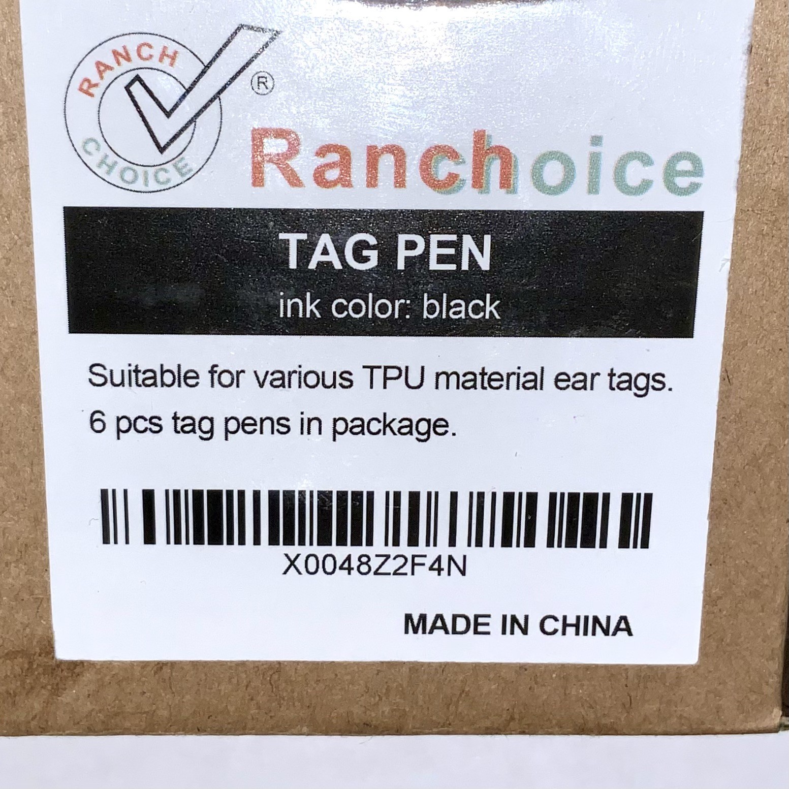 6 PACK Ear Tag Marker Pen, Black, PERMANENT Special Ink LONG LASTING Livestock