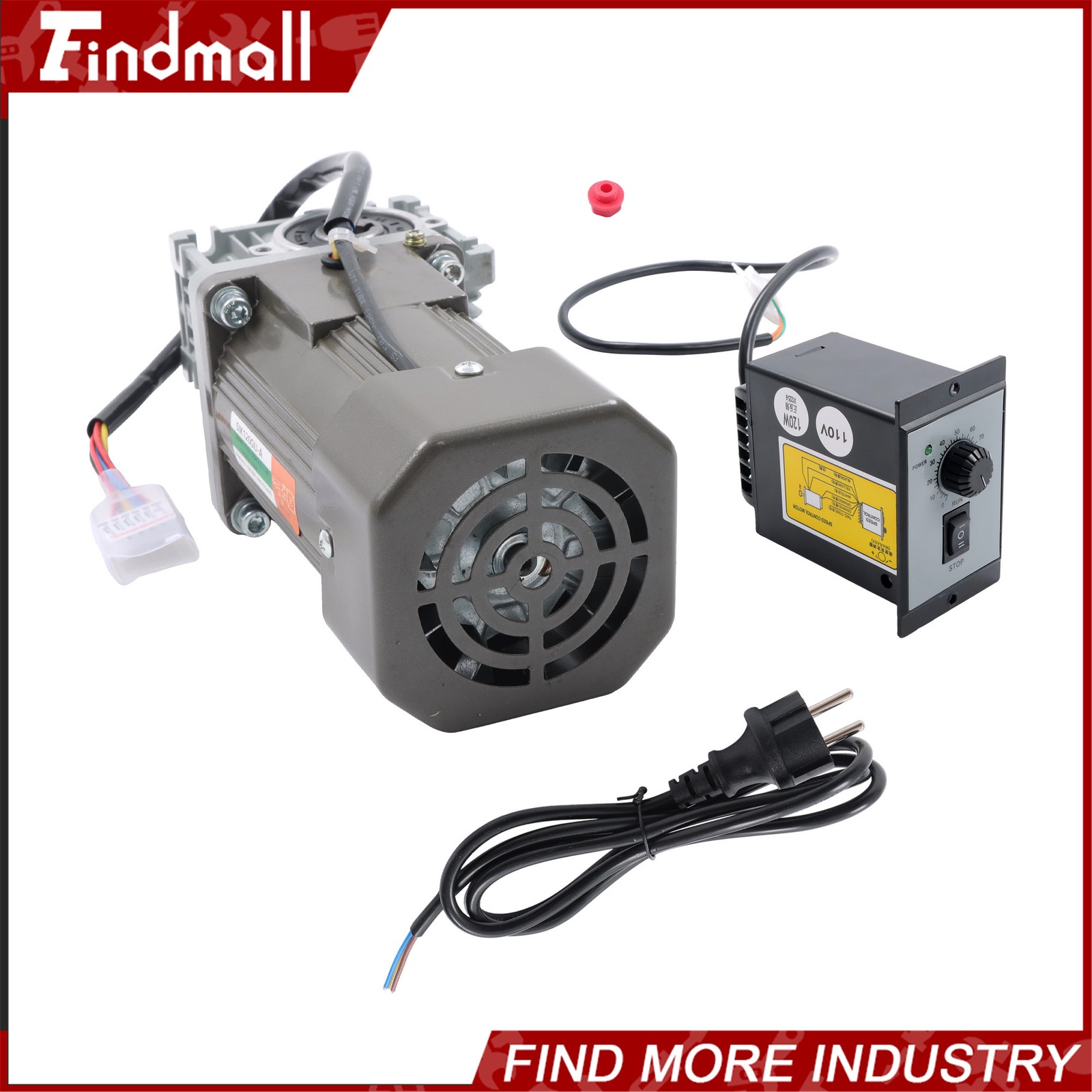 Findmall Worm Gear Motor with Speed Controller 120W 110V 80K 18 RPM CW/CCW 14mm