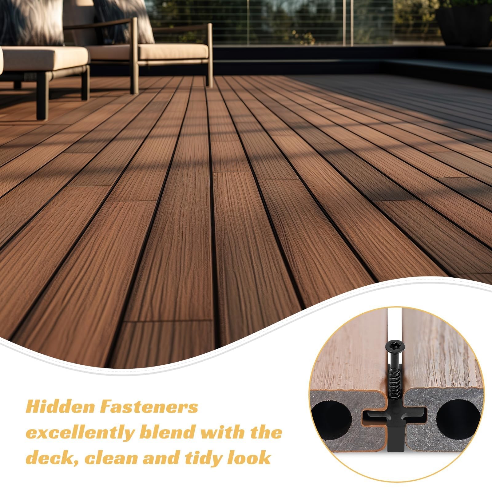 200 Pack Hidden Deck Fasteners for Composite Decking Board Composite Decking