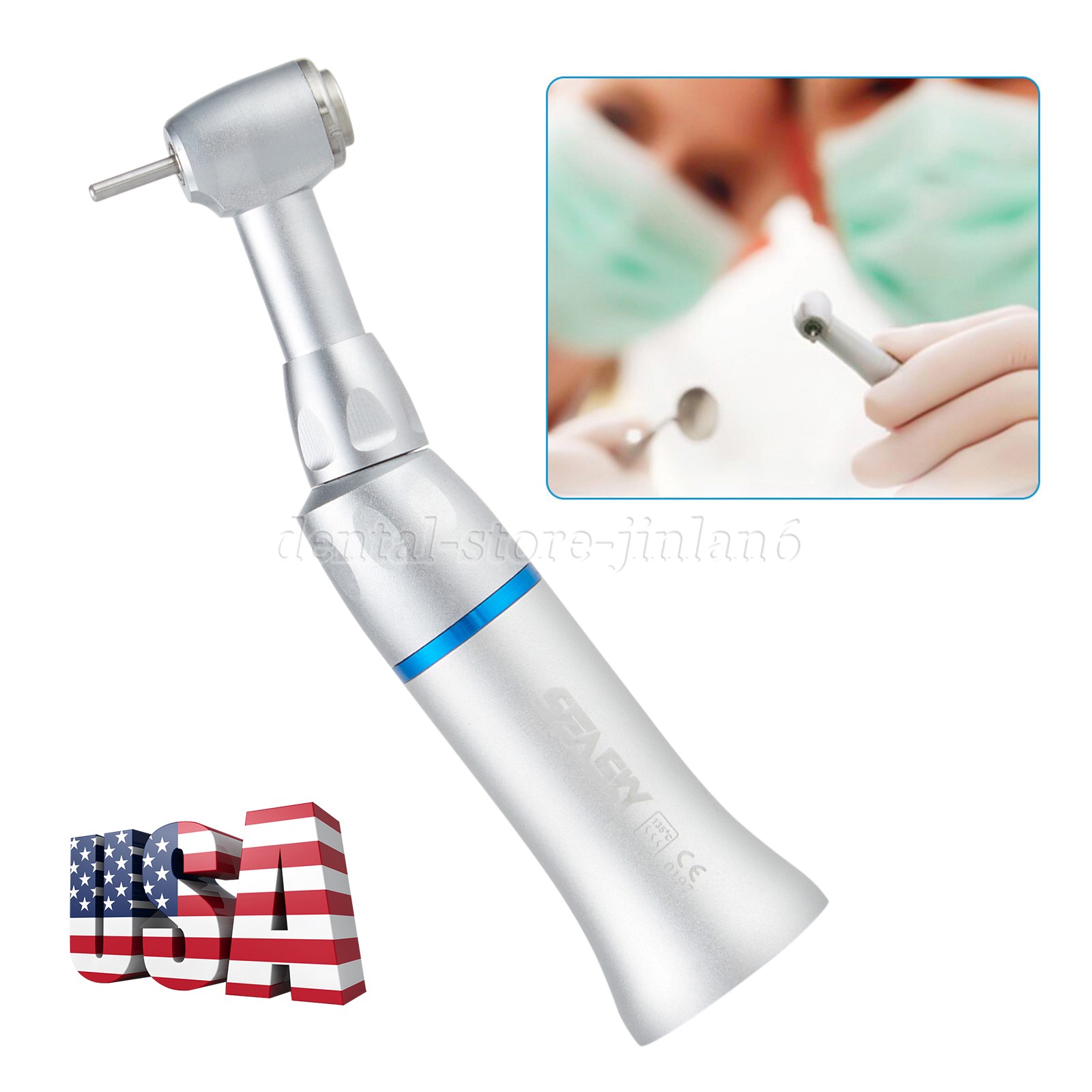 FG1.6mm Compatible Dental Push Button Contra Angle Handpiece Slow Low Speed Um