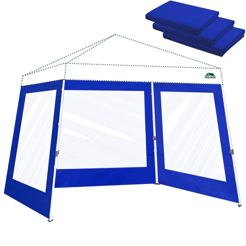 Scomanage Clear Canopy Sidewalls For 10X10 Slant Leg Pop Up Tent3 Pack Sunwalls