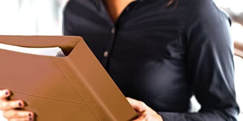 Executive Check Binder with Zipper Pouch, Premium Leatherette, 600 Check Capacit