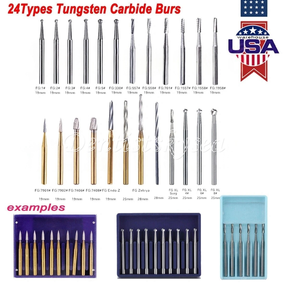 Surgical/ Carbide Burs for High Speed Handpiece Round Cone Bur Diamond FG Dental
