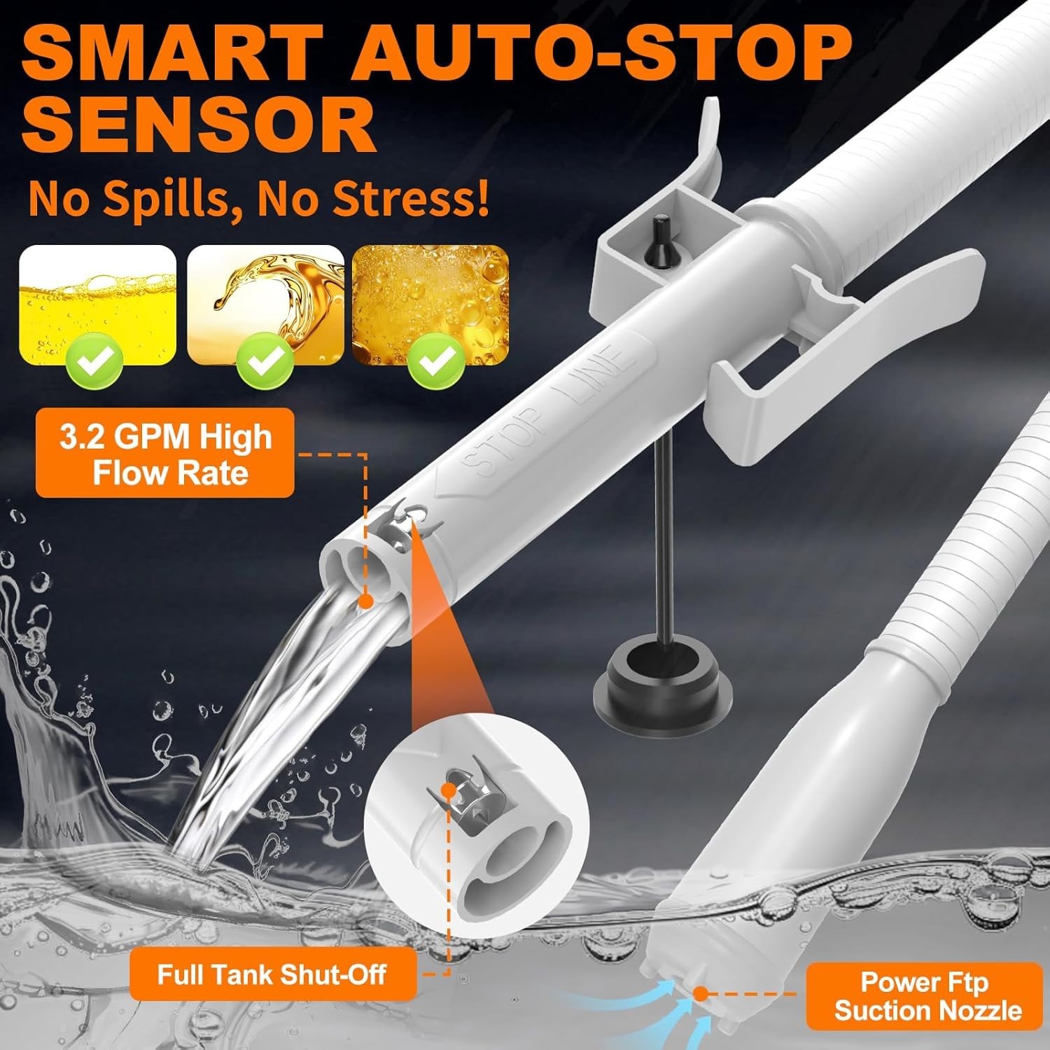 Automatic Fuel Transfer Pump with Auto-Stop & 51” Hose – Fast & Safe Refueling