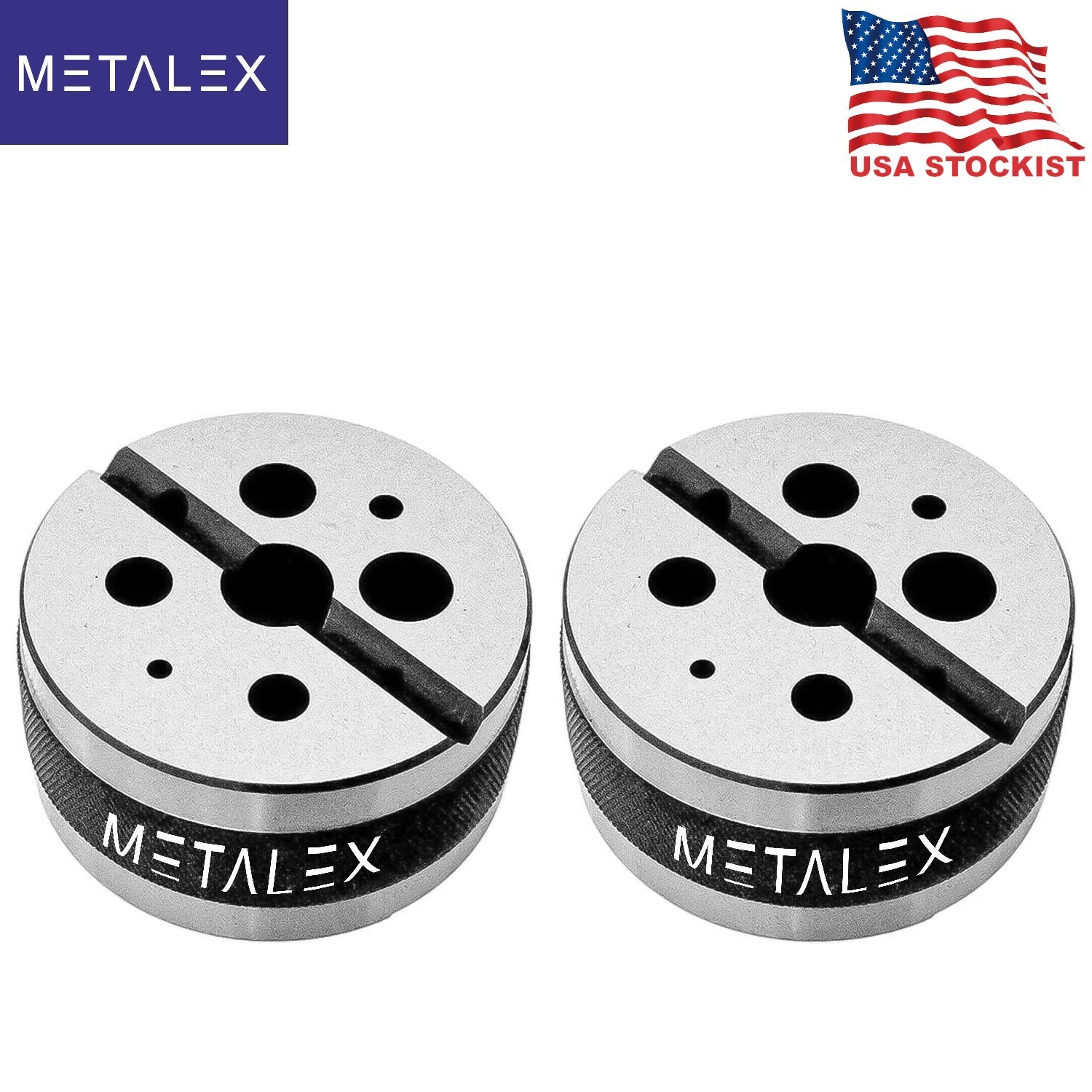 Gunsmith & Machinist Toolmaker 3″ Inch Bench Block 2 Pcs Set Holes 1/8″ To 5/8″