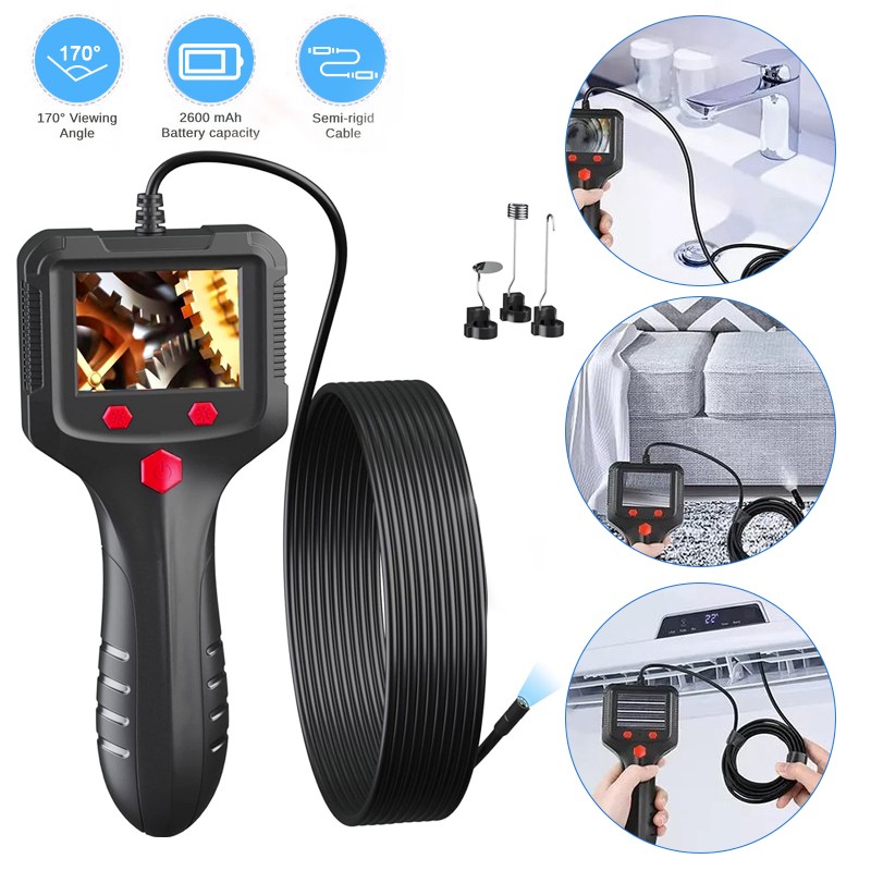 8LED Handheld Industrial Endoscope 8mm Borescope Inspection Snake Camera – 2m
