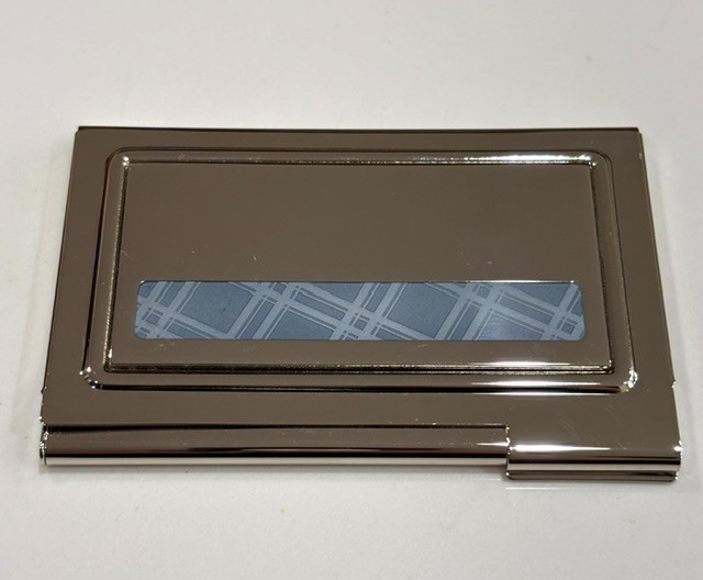 Pocket Chrome Business Card Holder Case Wallet for Business ID Credit Cards-NOS