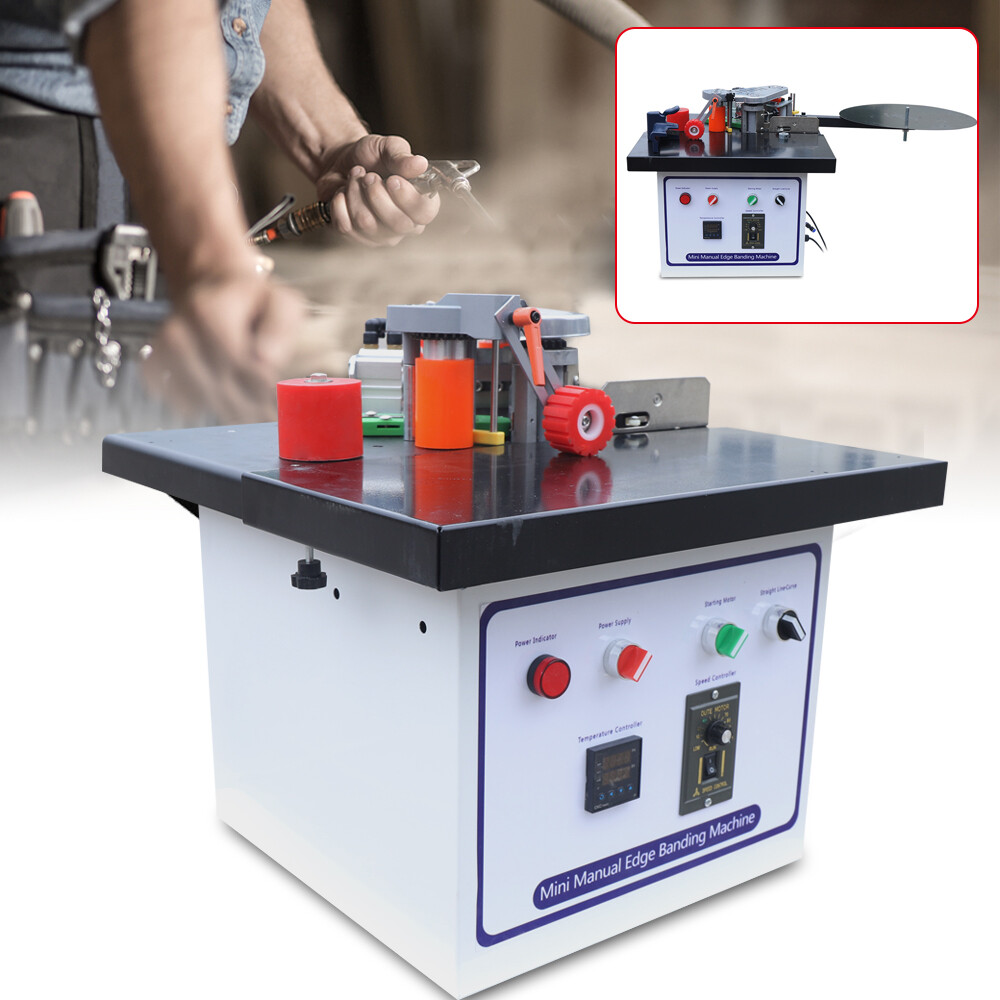 1200W Portable Edge Bander Machine Double Side Gluing Wood Banding Machine 110V