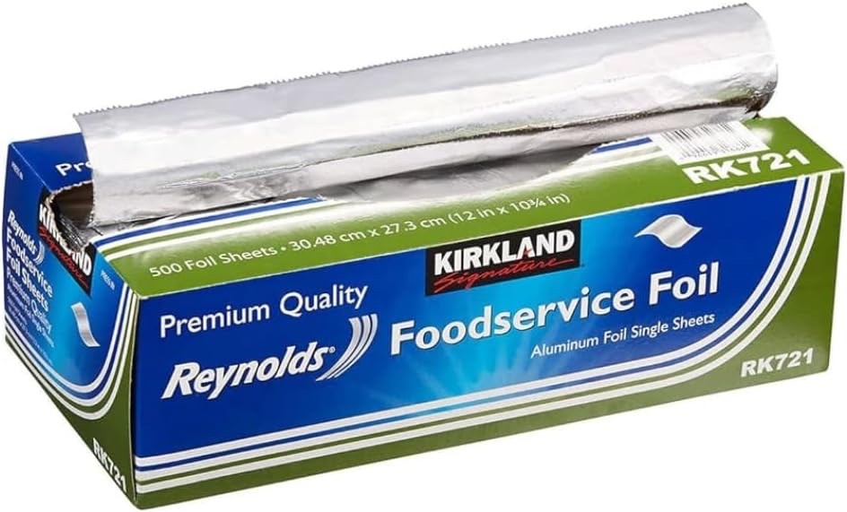 Kirkland Signature ALUMINUM FOIL SHEETS Reynolds 500 ct , 12” X 10.75” Sheets