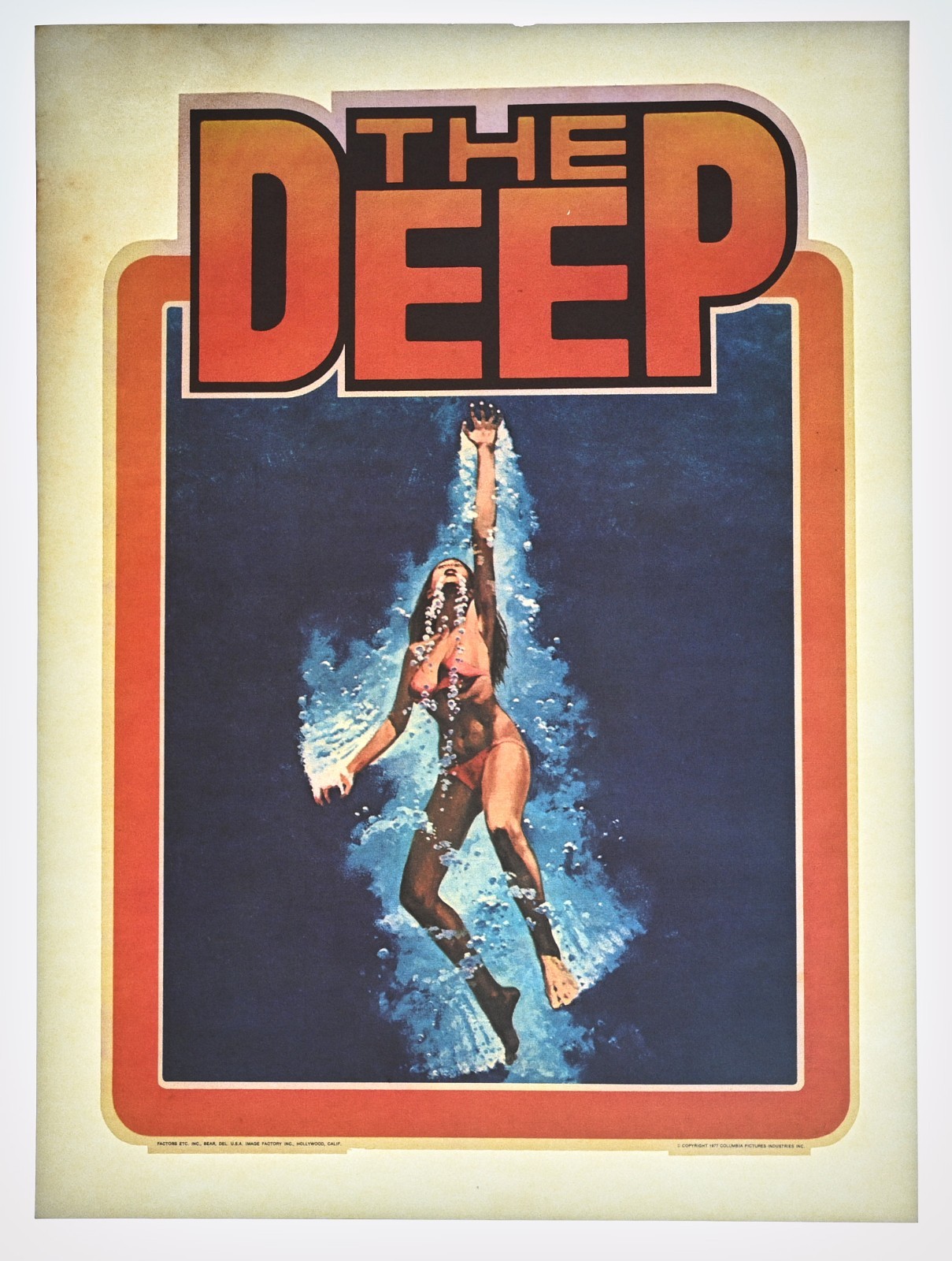 Original VINTAGE 1970s Heat Transfer | The Deep Movie Poster Art