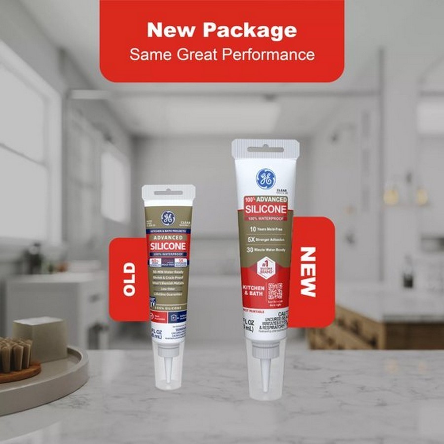 GE Advanced Silicone Caulk for Kitchen & Bathroom – 100% Waterproof Silicone Sea