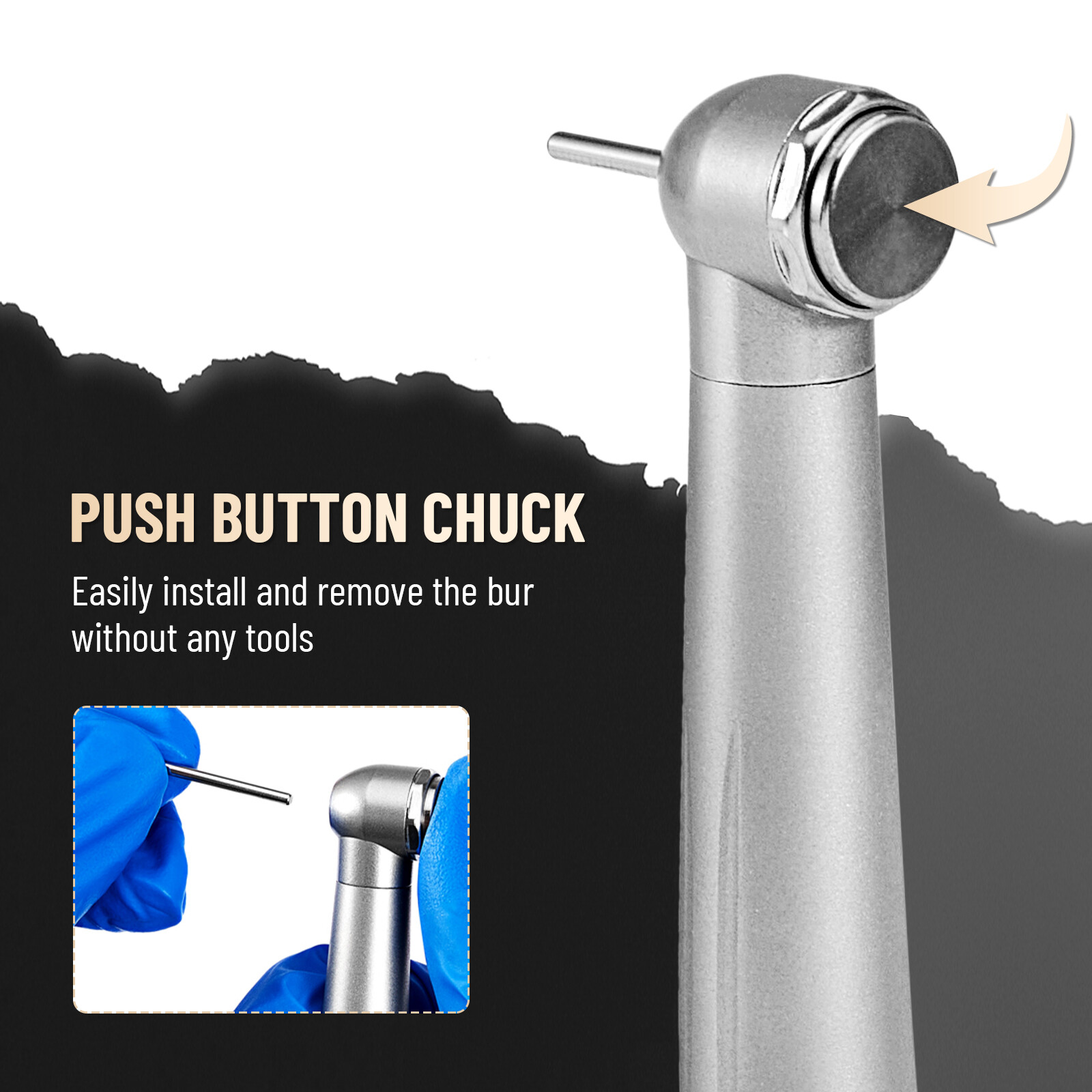 eLabPal 10*High Dental Speed Handpiece Push Button 4 Hole Fit NSK Pana Max Style
